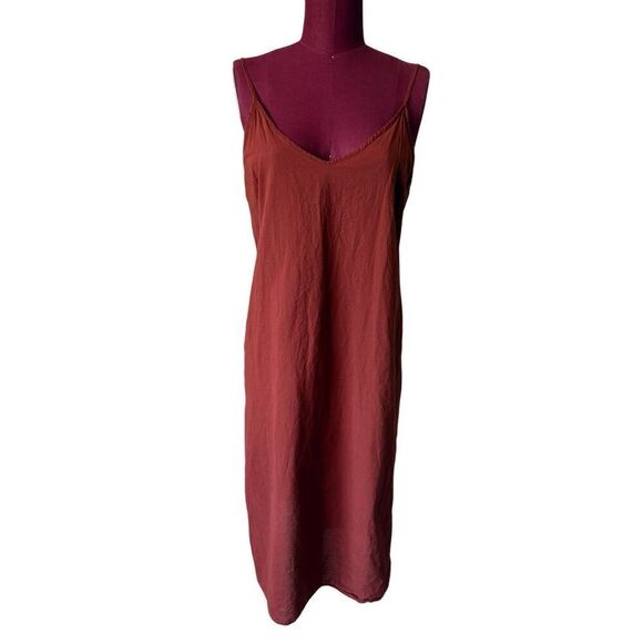 Evereve Midi Dress Belted size S Rust Brick brown - Picture 7 of 12